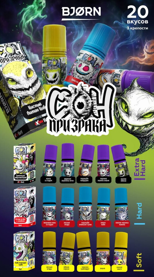 Кликните для увеличения изображения Жидкость BJORN СОН ПРИЗРАКА BY ZLOY 30ML 20MG EXTRA HARD, изображение 2