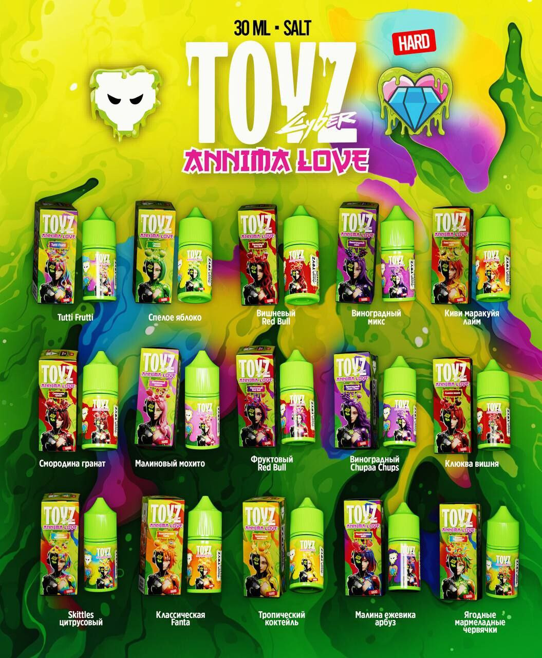 Кликните для увеличения изображения Жидкость TOYZ CYBER & ANIMMA LOVE, изображение 2